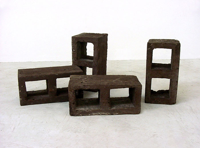 Earth Cinders Sculpture by Martin Oppel. Cast Soil. 8 x 8 x 16 inches.