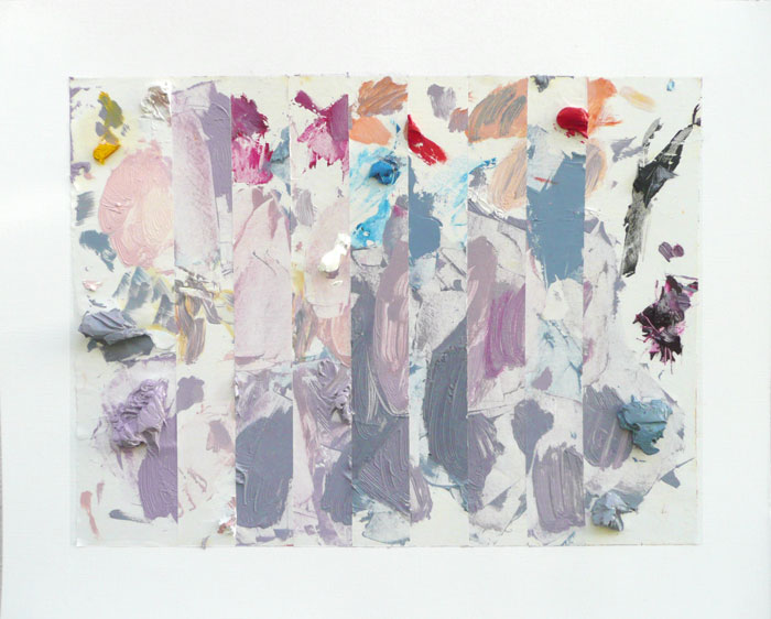 Untitled (Palette Composition) Painting by Martin Oppel. Oil on Canvas Paper. Artist Pension Trust Collection.