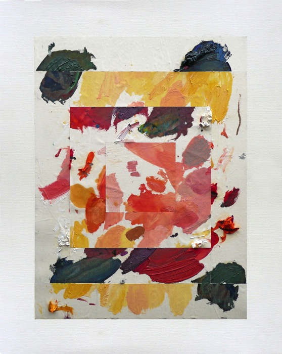 Untitled (Palette Composition) Painting by Martin Oppel. Oil on Canvas Paper. Craig Robins Collection