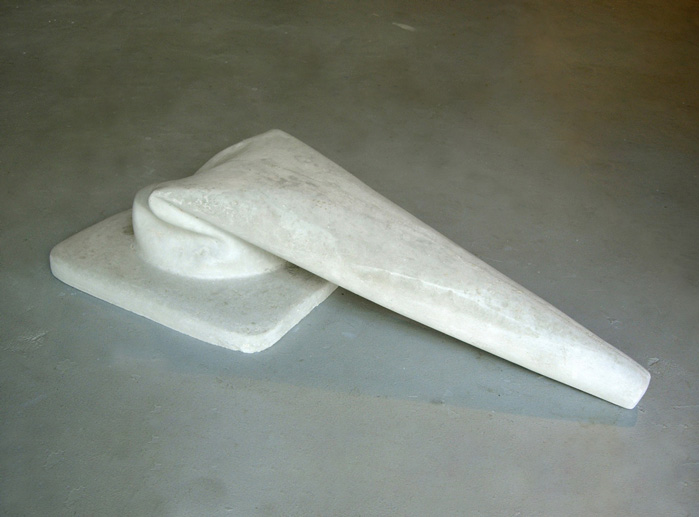 Concrete Flaccid Cone Sculpture by Martin Oppel. Cast Concrete. 8 x 35 x 16 inches.